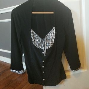 Black Joseph Ribkoff Blouse US size 6.